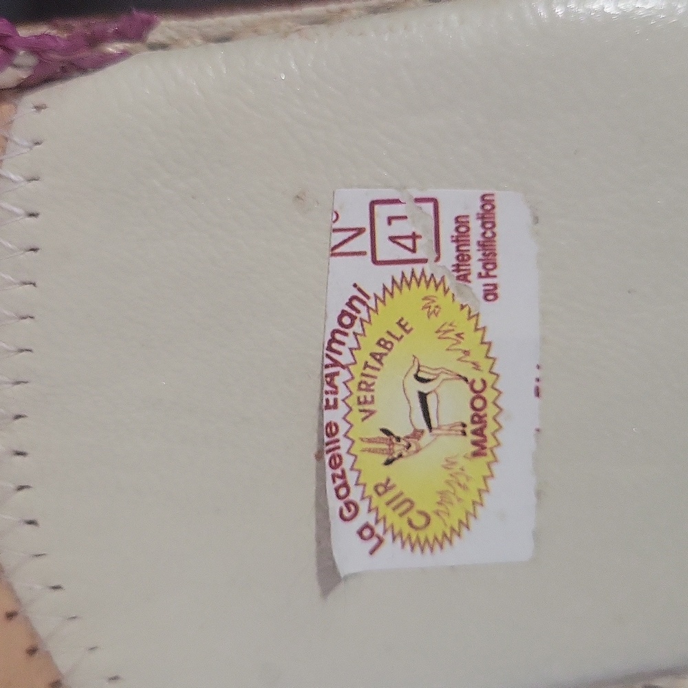 Moroccan Leather Mules with  Embroidery size 9 - Picture 3 of 4